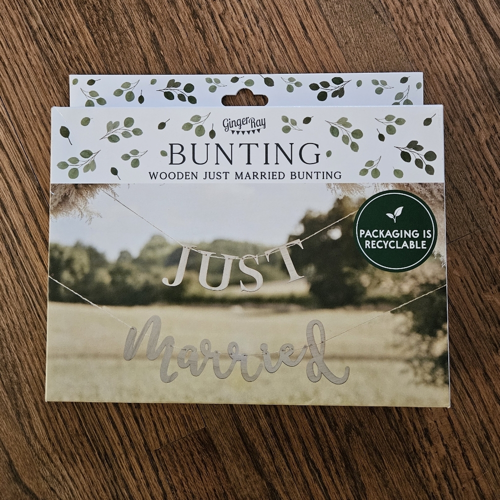 Ginger Ray Wooden Just Married Bunting